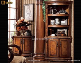 Витрина угловая Монтана (Классика, массив дерева) изображение